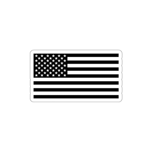 STICKER - black & white American flag